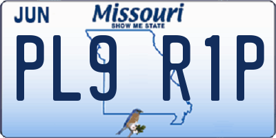 MO license plate PL9R1P