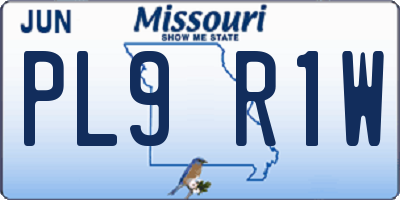 MO license plate PL9R1W