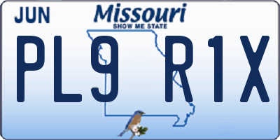 MO license plate PL9R1X