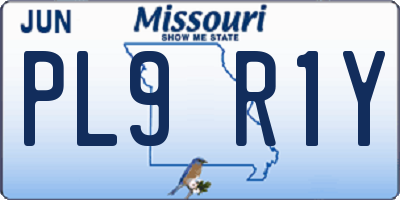 MO license plate PL9R1Y