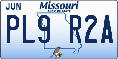 MO license plate PL9R2A