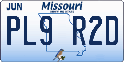 MO license plate PL9R2D