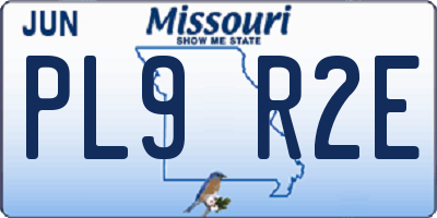 MO license plate PL9R2E