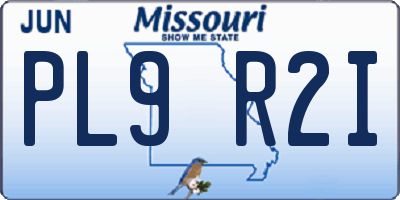 MO license plate PL9R2I