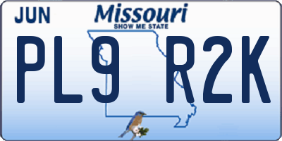 MO license plate PL9R2K