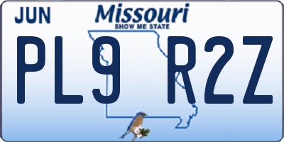 MO license plate PL9R2Z