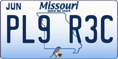 MO license plate PL9R3C