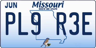 MO license plate PL9R3E