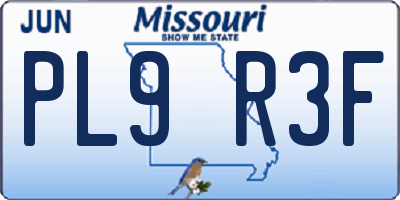 MO license plate PL9R3F