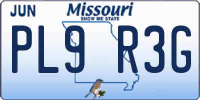 MO license plate PL9R3G