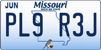 MO license plate PL9R3J