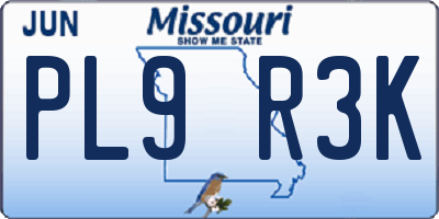 MO license plate PL9R3K