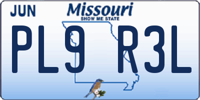 MO license plate PL9R3L