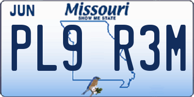MO license plate PL9R3M