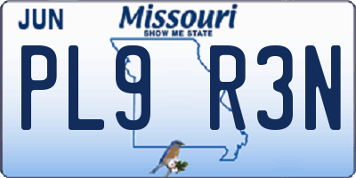 MO license plate PL9R3N