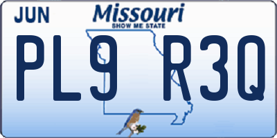 MO license plate PL9R3Q