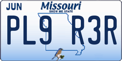 MO license plate PL9R3R