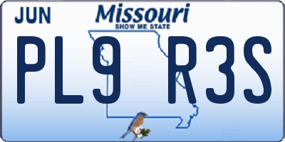 MO license plate PL9R3S