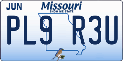 MO license plate PL9R3U