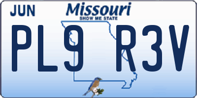 MO license plate PL9R3V