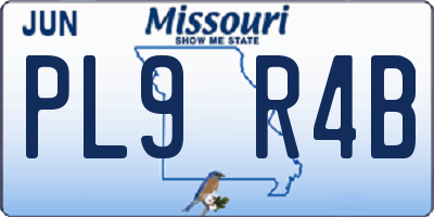 MO license plate PL9R4B