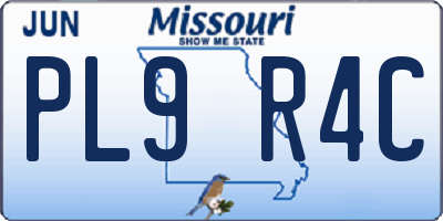 MO license plate PL9R4C