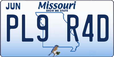 MO license plate PL9R4D