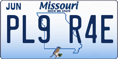 MO license plate PL9R4E