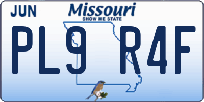 MO license plate PL9R4F