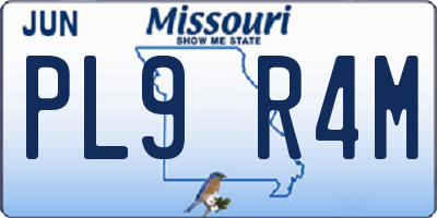 MO license plate PL9R4M