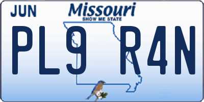 MO license plate PL9R4N