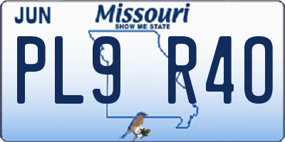 MO license plate PL9R4O