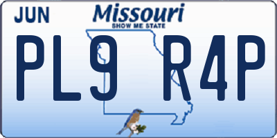 MO license plate PL9R4P