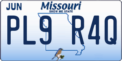 MO license plate PL9R4Q