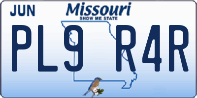 MO license plate PL9R4R