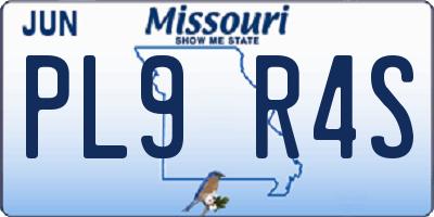 MO license plate PL9R4S