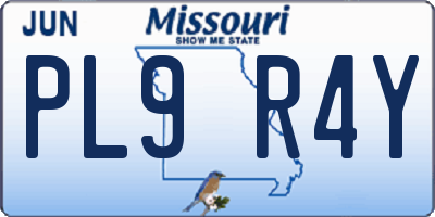 MO license plate PL9R4Y