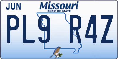 MO license plate PL9R4Z