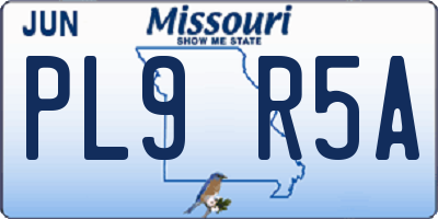MO license plate PL9R5A