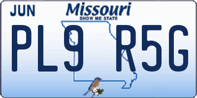 MO license plate PL9R5G