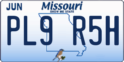 MO license plate PL9R5H