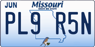 MO license plate PL9R5N