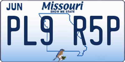 MO license plate PL9R5P