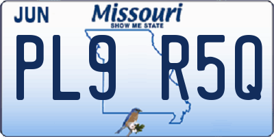 MO license plate PL9R5Q
