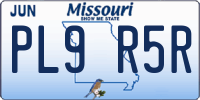 MO license plate PL9R5R