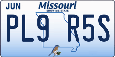MO license plate PL9R5S