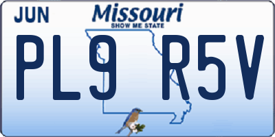 MO license plate PL9R5V