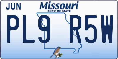 MO license plate PL9R5W