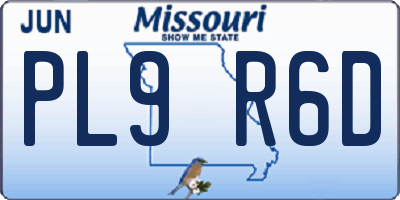 MO license plate PL9R6D