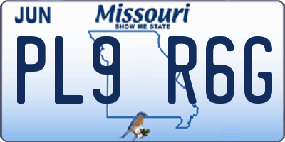 MO license plate PL9R6G